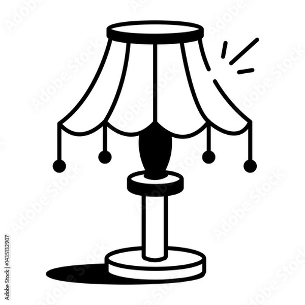 Fototapeta Sketchy style icon showing a table lamp
