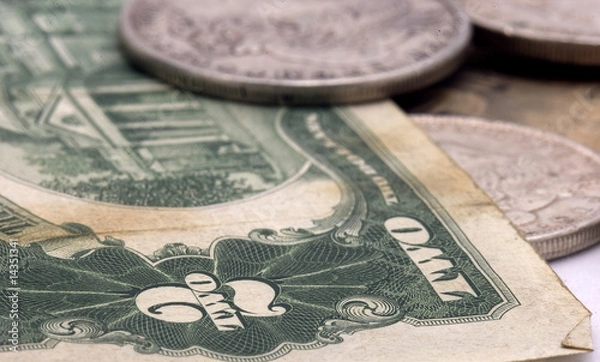 Obraz close up of vintage two dollar bill