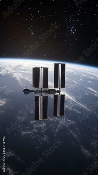 Fototapeta View of the International Space Station in orbit.
