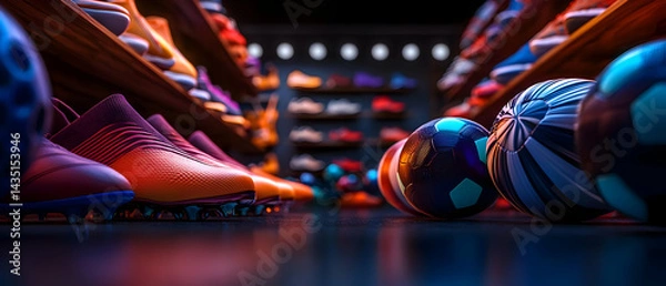 Fototapeta Colorful Sporting Goods Store Display