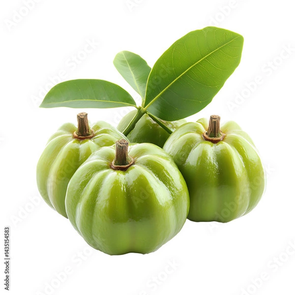 Fototapeta Fresh garcinia atroviridis fruit isolated on transparent background
