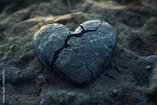 Obraz Cracking Stone Heart