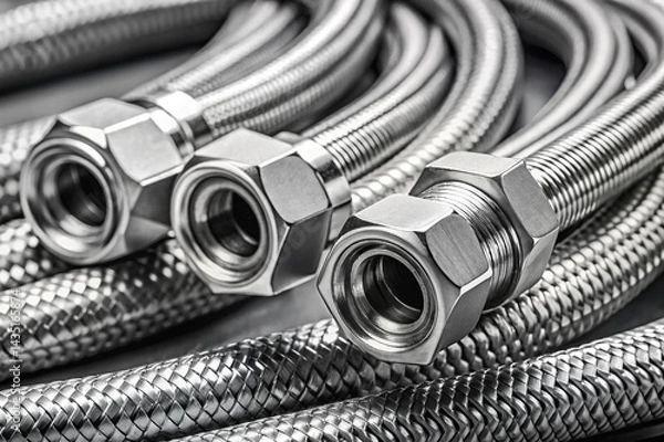 Fototapeta A bunch of pipes are stacked on top of each other