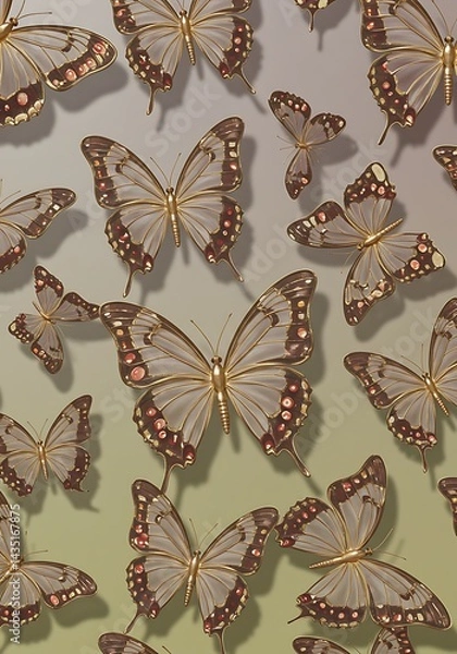 Fototapeta Golden Hour Lepidoptera AI Generated