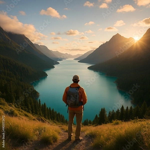 Obraz hiker in the mountains