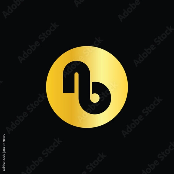 Obraz initial letter np modern linked circle round lowercase logo design vector. 