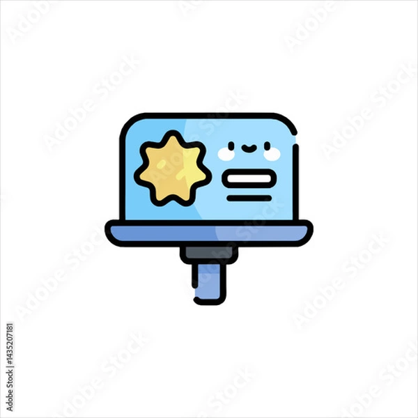 Fototapeta Icon representing laptop with notification