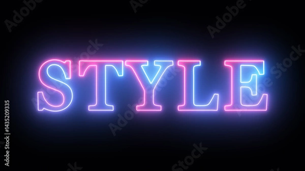 Obraz Neon glowing style text effect, editable neon light text style isolated on black background
