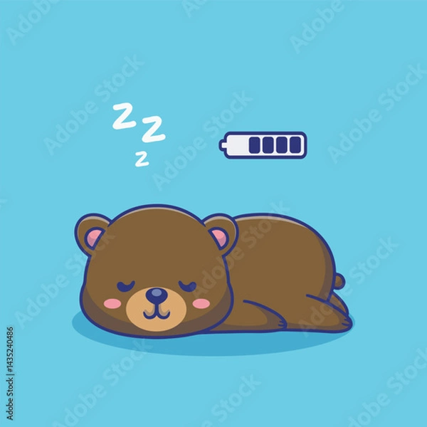 Fototapeta Illustration vector grapich of a sleeping bears perfect for stickers design 