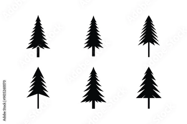 Fototapeta Minimal Forest Tree Icon Set