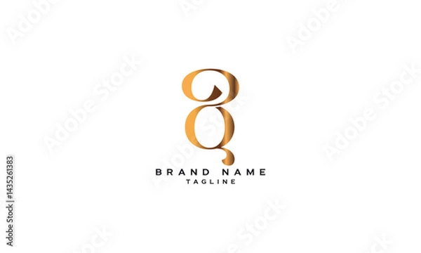 Obraz GQ, QG, Abstract initial monogram letter alphabet logo design