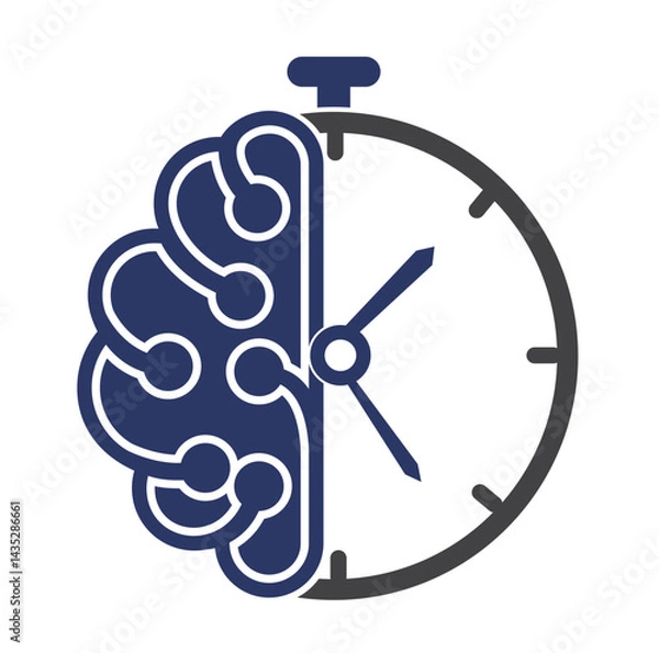 Fototapeta Brain Time Logo Design Template, Element Design, Vector Design