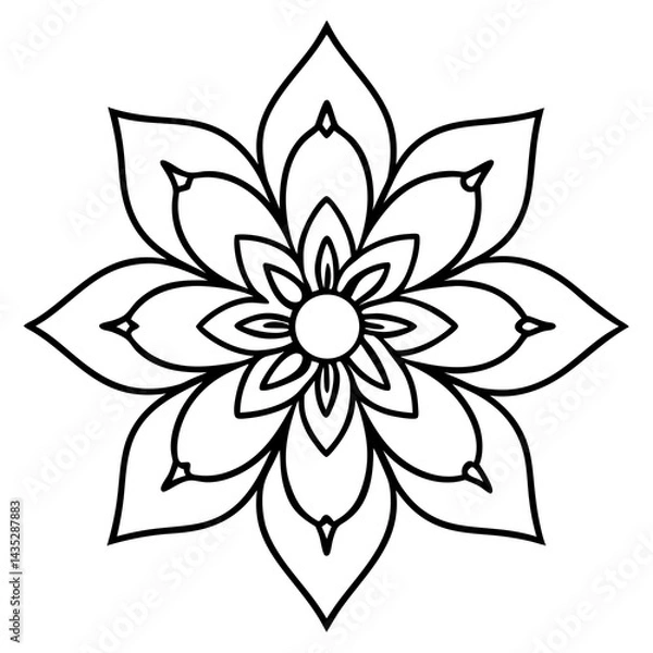 Obraz Minimal Boho Blossom Set Vector on White