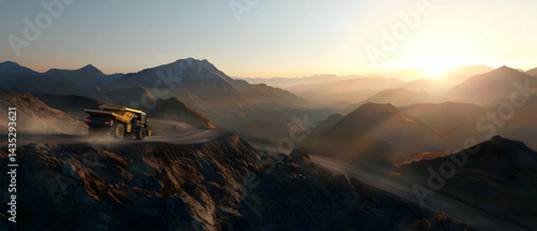 Fototapeta Mountain Quarry at Sunrise