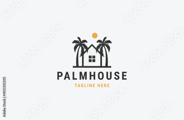 Obraz Palm house logo icon design template flat vector