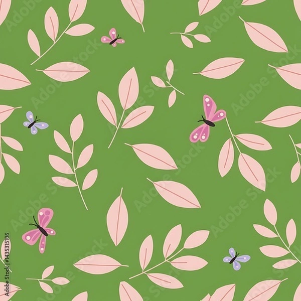 Fototapeta Springtime Flutter: A Gentle Pattern AI Generated