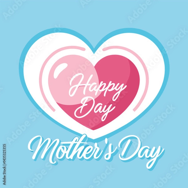 Obraz Happy Valentine's Day card with a heart symbol in a romantic design