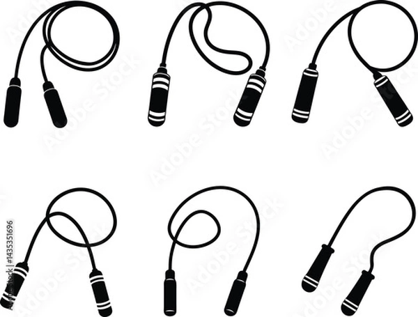 Fototapeta Jump Rope Vector Set and Sport Designs