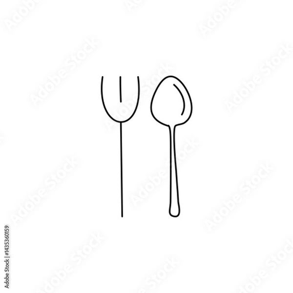 Fototapeta fork and spoon