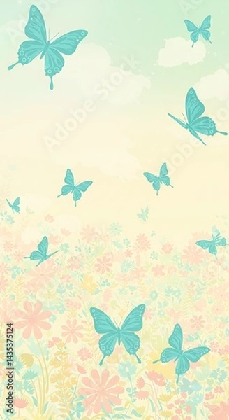 Fototapeta Pastel Flutter AI Generated