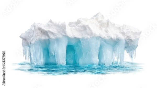 Obraz Iceberg in the Ocean: A majestic iceberg floats serenely in the vast ocean. The towering ice formation, with its stunning blue hues and intricate details.