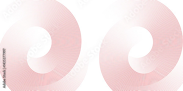 Obraz White and red abstract background with geometric circle shapes. abstract geometric background Vector, illustration. Modern graphic design element circles artistic, for poster, cover, banner,