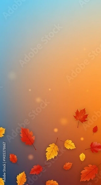 Fototapeta Autumn's Gentle Descent AI Generated