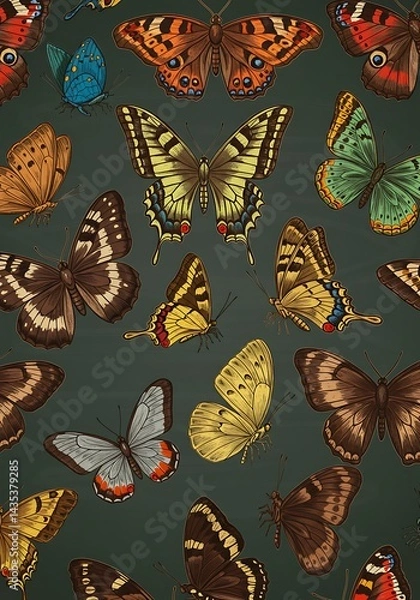 Fototapeta Flutter: A Tapestry of Wings AI Generated