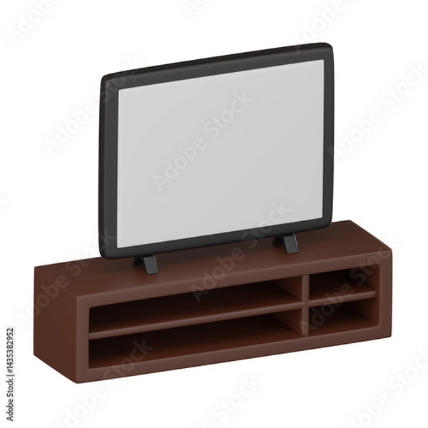 Fototapeta 3D Rrender, Television Icon for Media and Tech Themes. Icon illustration