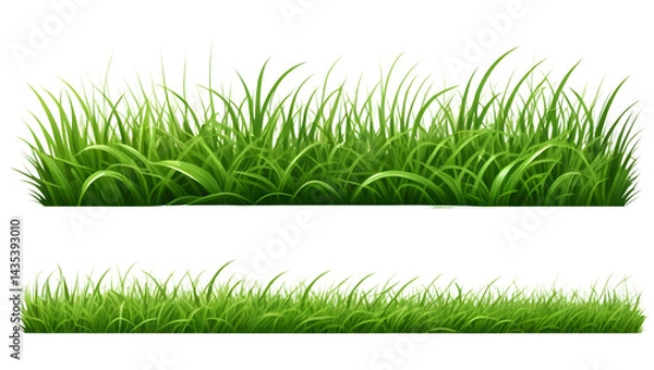 Fototapeta Lush Green Grass Background with Vivid Grass Blades and Texture
