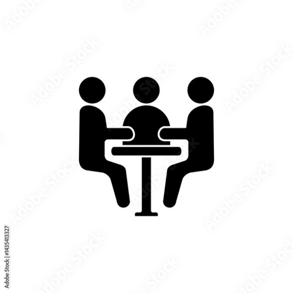 Fototapeta discussion icon, debate, simple flat style, illustration, pictogram template symbol sign logo, for ui or ux isolated on white for mobile app, editable