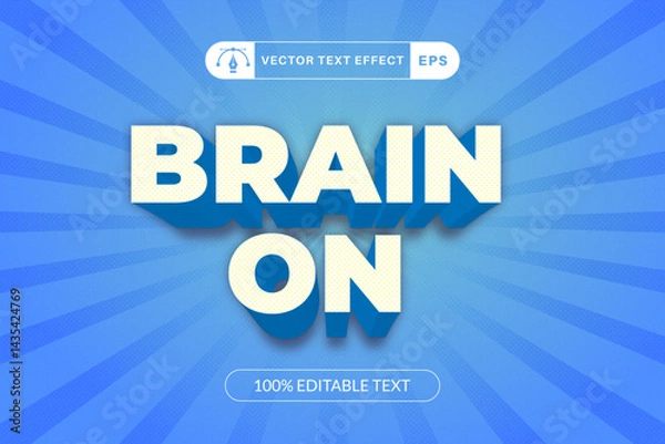 Fototapeta Brain On Text Effect Editable