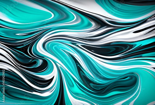 Obraz bstract soft blue wave background. blue background with blue lines curved wavy sparkle with copy space for text. Three-dimensional wave,in good quality,generative ai