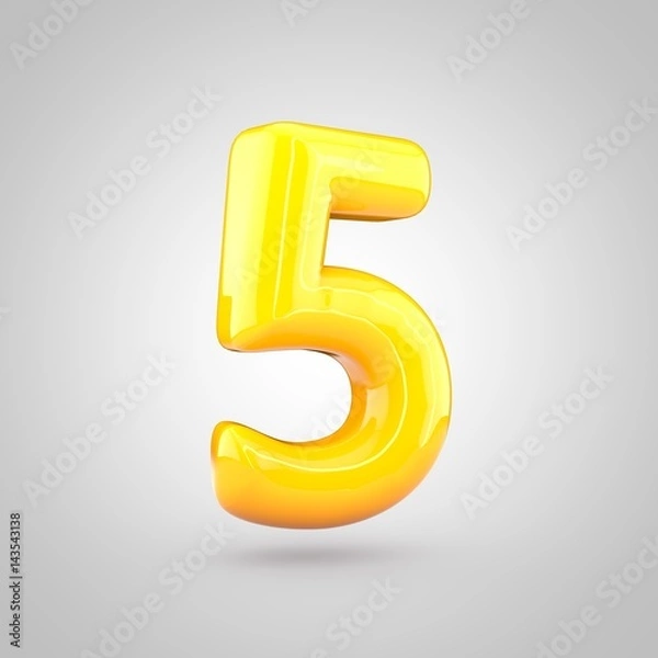 Fototapeta Glossy yellow paint number 5.