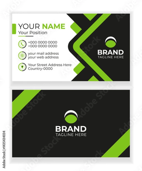 Fototapeta Double-side professional creative business card template design. Business and personal use