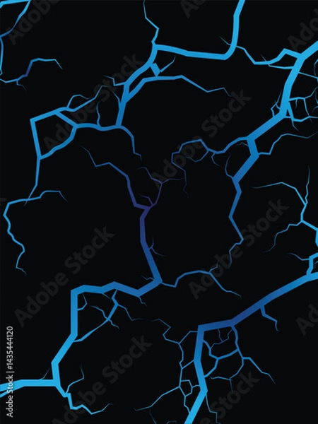 Obraz Gradient blue thunder lightning vector background