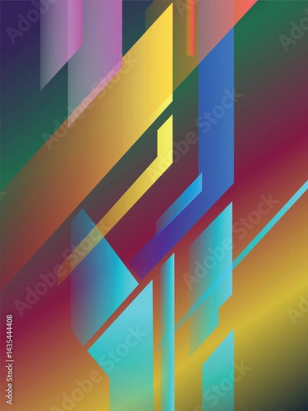 Obraz Colorful gradient geometric technology abstract vector background