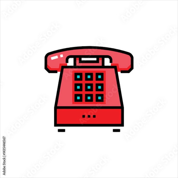 Fototapeta red phone icon