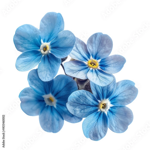 Fototapeta blue flowers isolated on white PNG isolated on transparent background