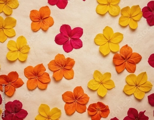 Fototapeta A collection of flowers arranged on a table