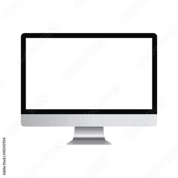 Obraz Computer monitor display with empty screen isolated on transparent background.