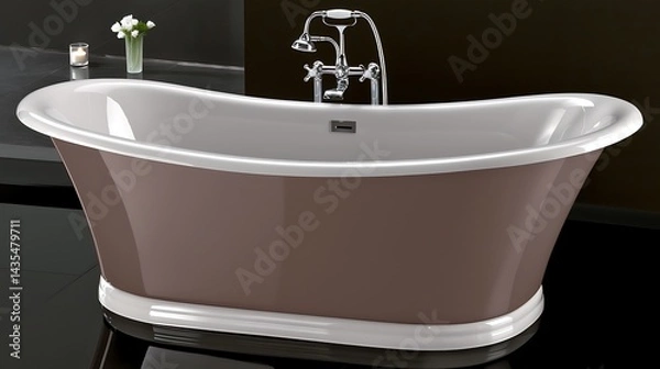 Obraz Elegantly Designed Freestanding Bathtub in a Luxurious Bathroom Setting