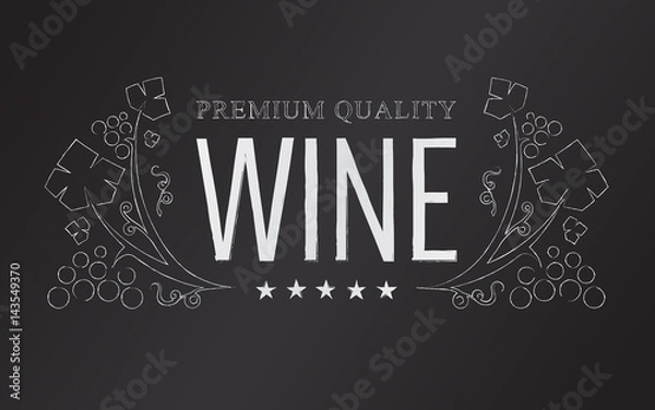 Obraz Vector chalk wine emblem for your design