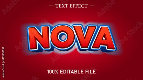 Fototapeta Nova theme style, editable text effect.