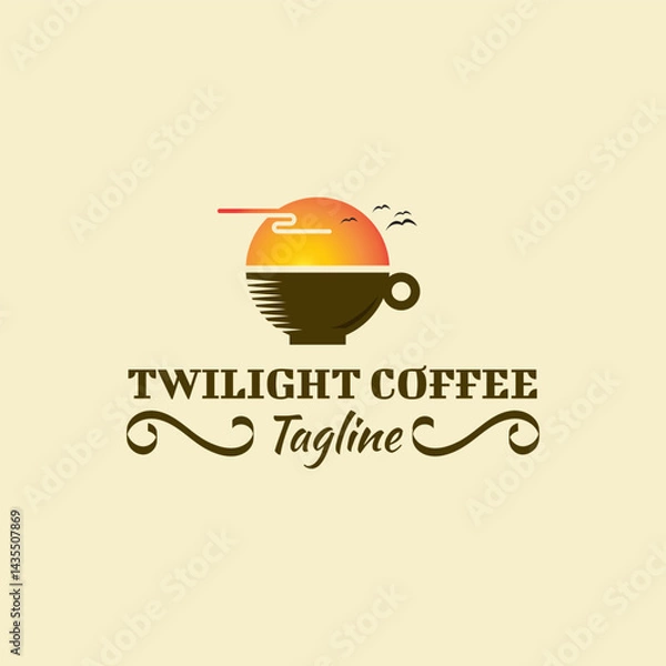 Obraz Twilight coffee logo design template