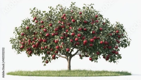 Obraz Lush apple tree laden with ripe, red fruit