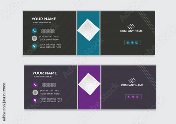 Fototapeta creative modren email signature & email footer template design