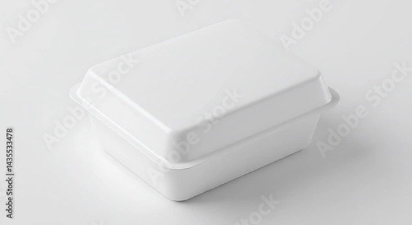 Fototapeta Closed White Container Isolated on White Background