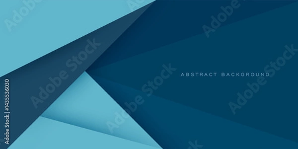 Fototapeta Abstract dark blue triangle overlap background. Papercut triangle shapes pattern design. Cool banner concept. Eps10 vector