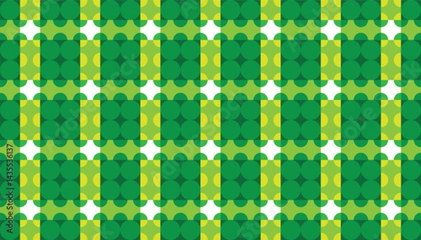 Fototapeta Nature inspired bright green seamless pattern with soft geometric forms. Suitable for wallpapers, stationery, and textile designs